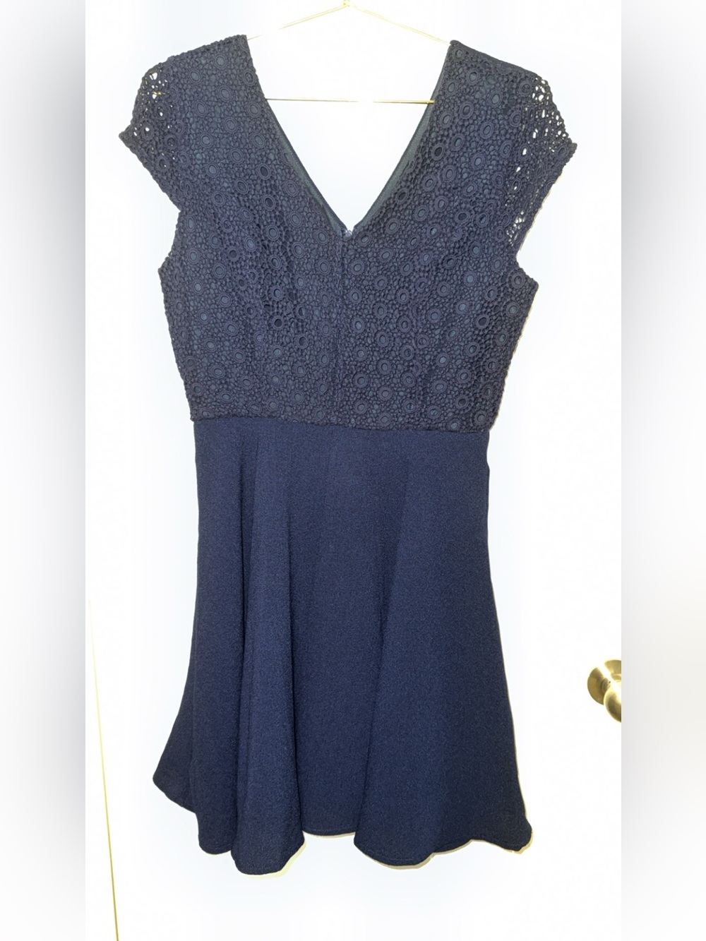Altar’s State Navy Lace Bodice A-Line Dress